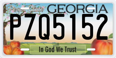 GA license plate PZQ5152