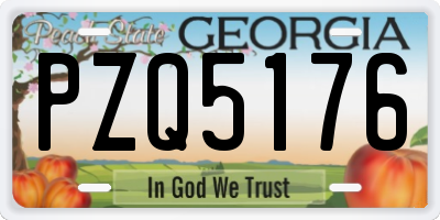 GA license plate PZQ5176
