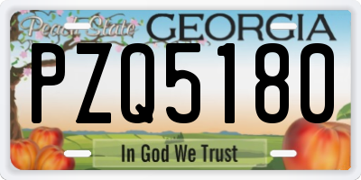 GA license plate PZQ5180