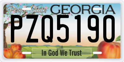 GA license plate PZQ5190