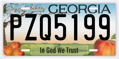 GA license plate PZQ5199