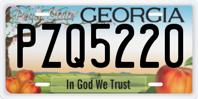 GA license plate PZQ5220