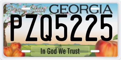 GA license plate PZQ5225