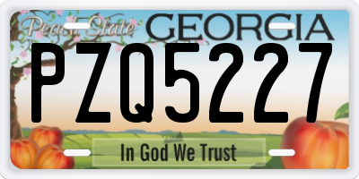 GA license plate PZQ5227