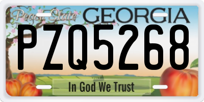 GA license plate PZQ5268