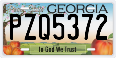 GA license plate PZQ5372