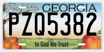 GA license plate PZQ5382