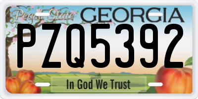 GA license plate PZQ5392