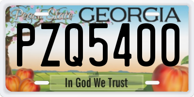 GA license plate PZQ5400