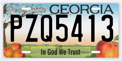 GA license plate PZQ5413