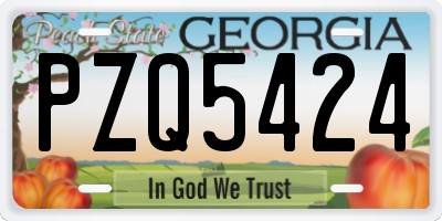 GA license plate PZQ5424