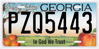 GA license plate PZQ5443