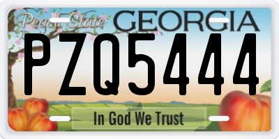 GA license plate PZQ5444