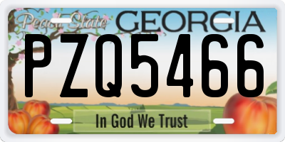 GA license plate PZQ5466