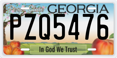 GA license plate PZQ5476