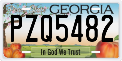 GA license plate PZQ5482