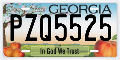 GA license plate PZQ5525