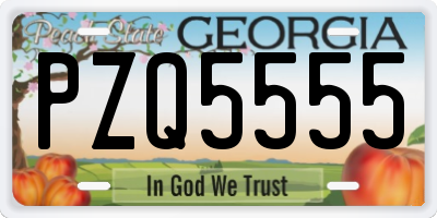 GA license plate PZQ5555