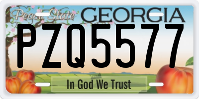 GA license plate PZQ5577