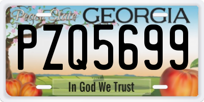 GA license plate PZQ5699