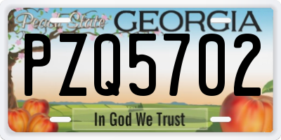 GA license plate PZQ5702
