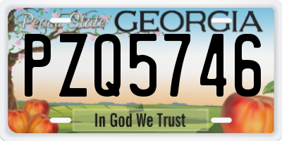 GA license plate PZQ5746
