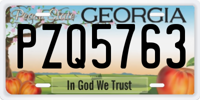GA license plate PZQ5763
