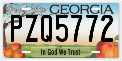 GA license plate PZQ5772