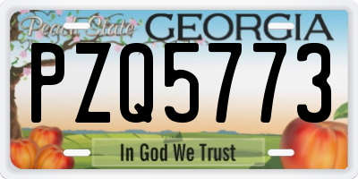 GA license plate PZQ5773