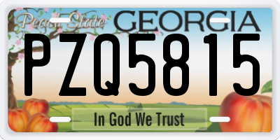 GA license plate PZQ5815