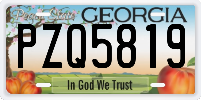 GA license plate PZQ5819