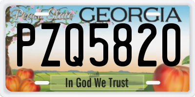 GA license plate PZQ5820