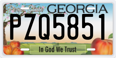 GA license plate PZQ5851
