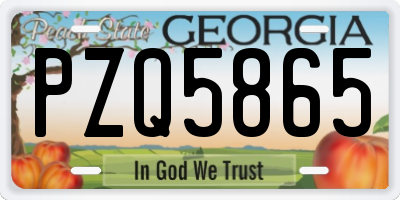 GA license plate PZQ5865