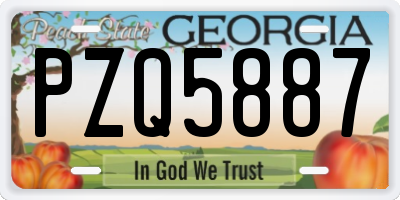 GA license plate PZQ5887