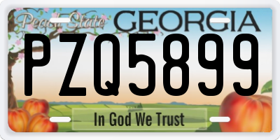 GA license plate PZQ5899
