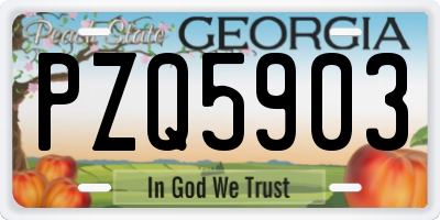 GA license plate PZQ5903