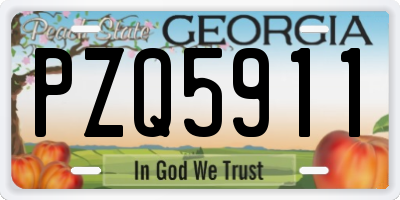 GA license plate PZQ5911