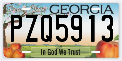 GA license plate PZQ5913