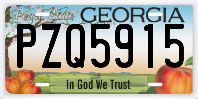 GA license plate PZQ5915
