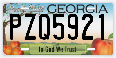 GA license plate PZQ5921