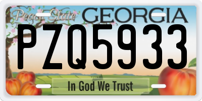 GA license plate PZQ5933