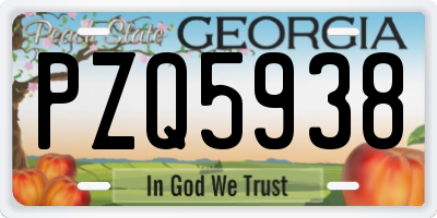 GA license plate PZQ5938