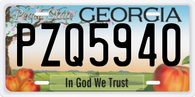GA license plate PZQ5940