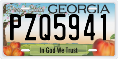 GA license plate PZQ5941