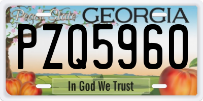GA license plate PZQ5960