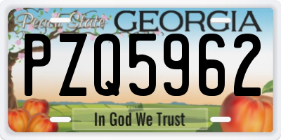 GA license plate PZQ5962