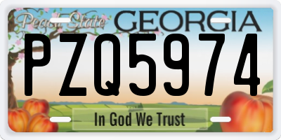 GA license plate PZQ5974