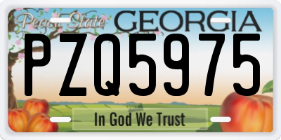 GA license plate PZQ5975