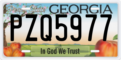 GA license plate PZQ5977